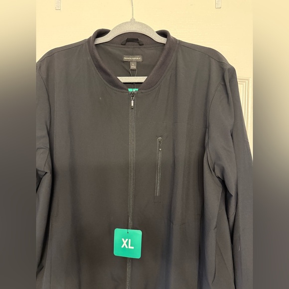Banana Republic Black Stretch Bomber Jacket XL NWT - Picture 3 of 16